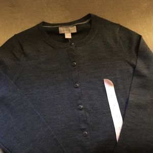 Banana republic gray cardigan 100% merino wool